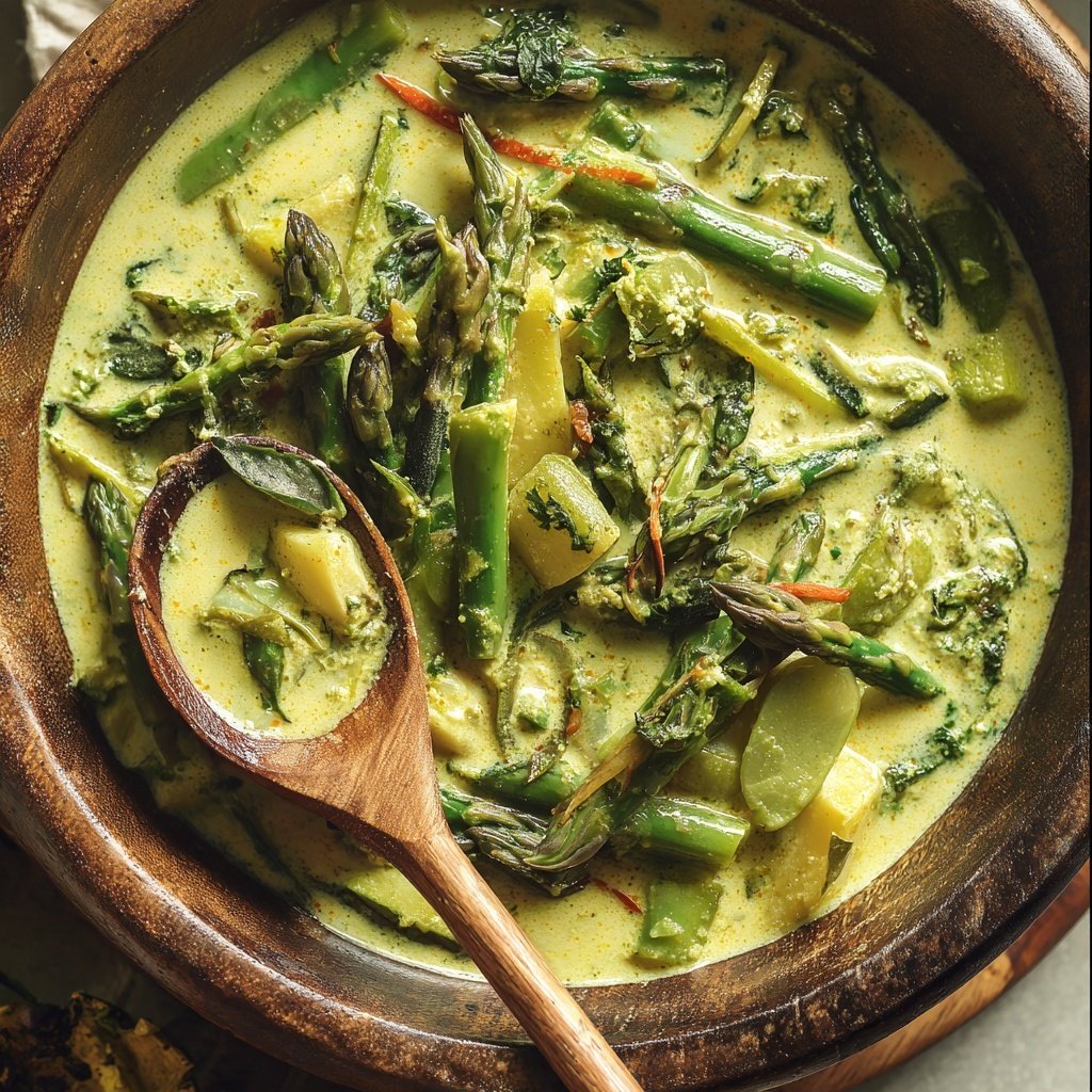 Gemüsecurry mit grünem Spargel