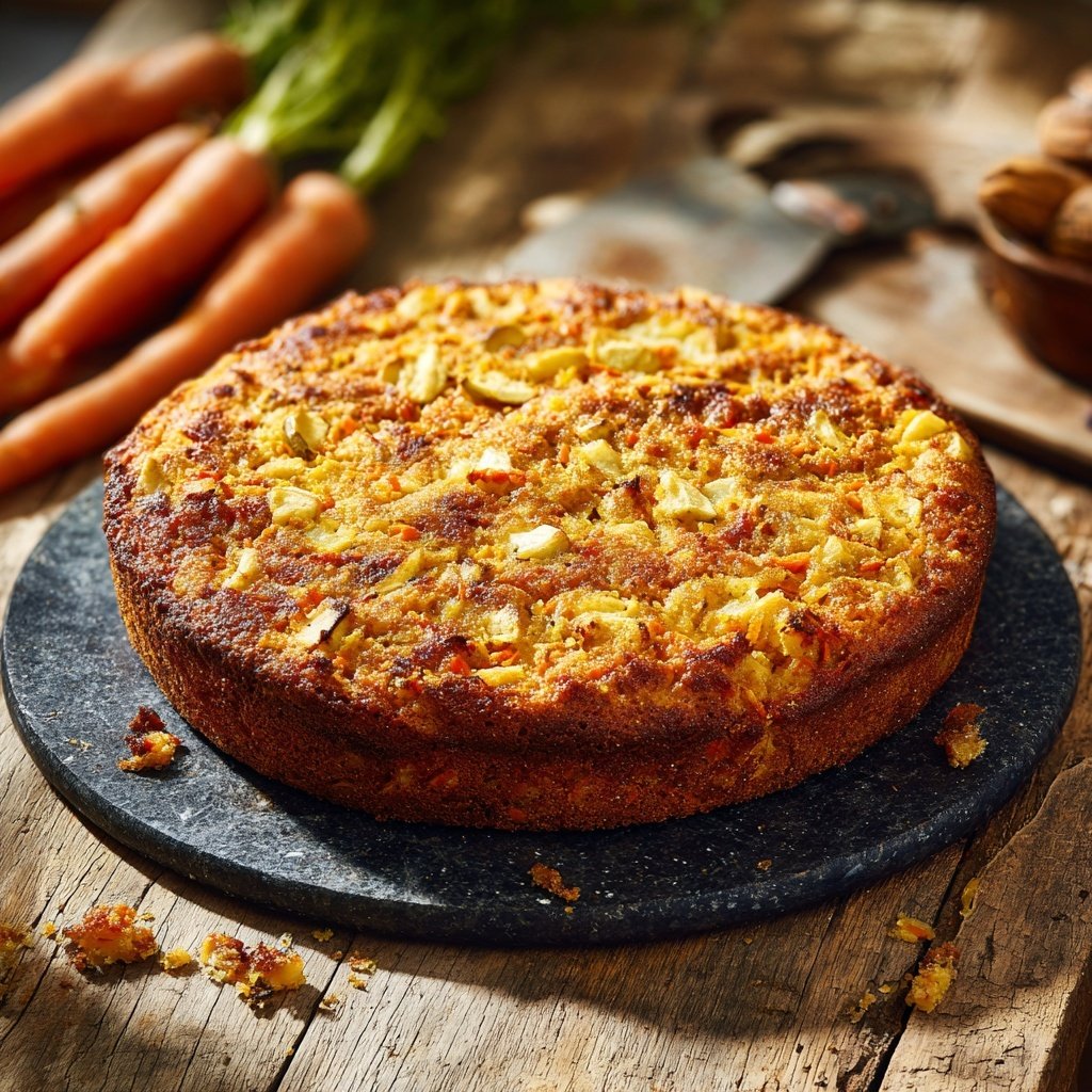 Karottenkuchen Mit Apfel Stücken