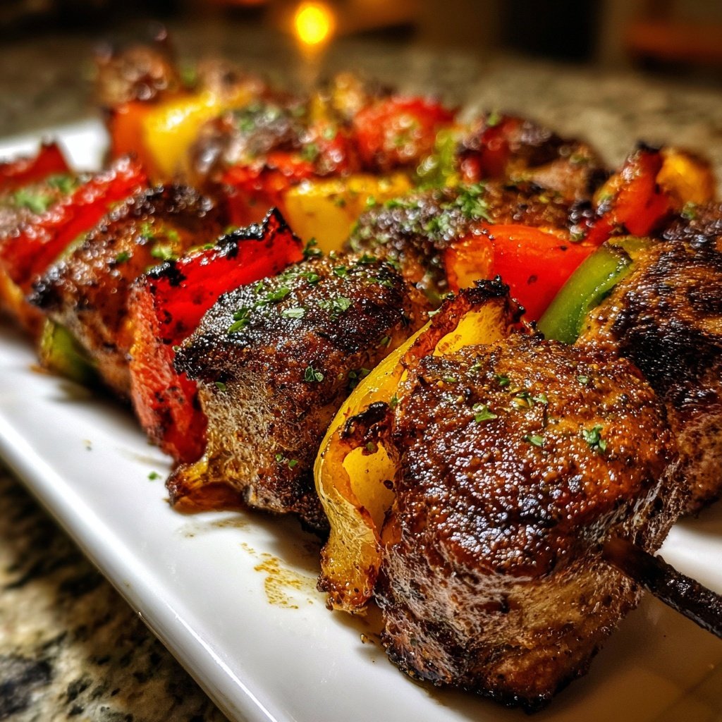 Gegrillte Hähnchenspieße Mit Marinade