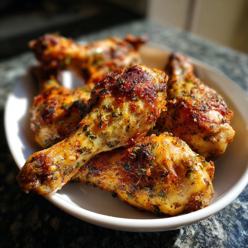 Gebackene Hühnchenkeulen mit Knoblauch