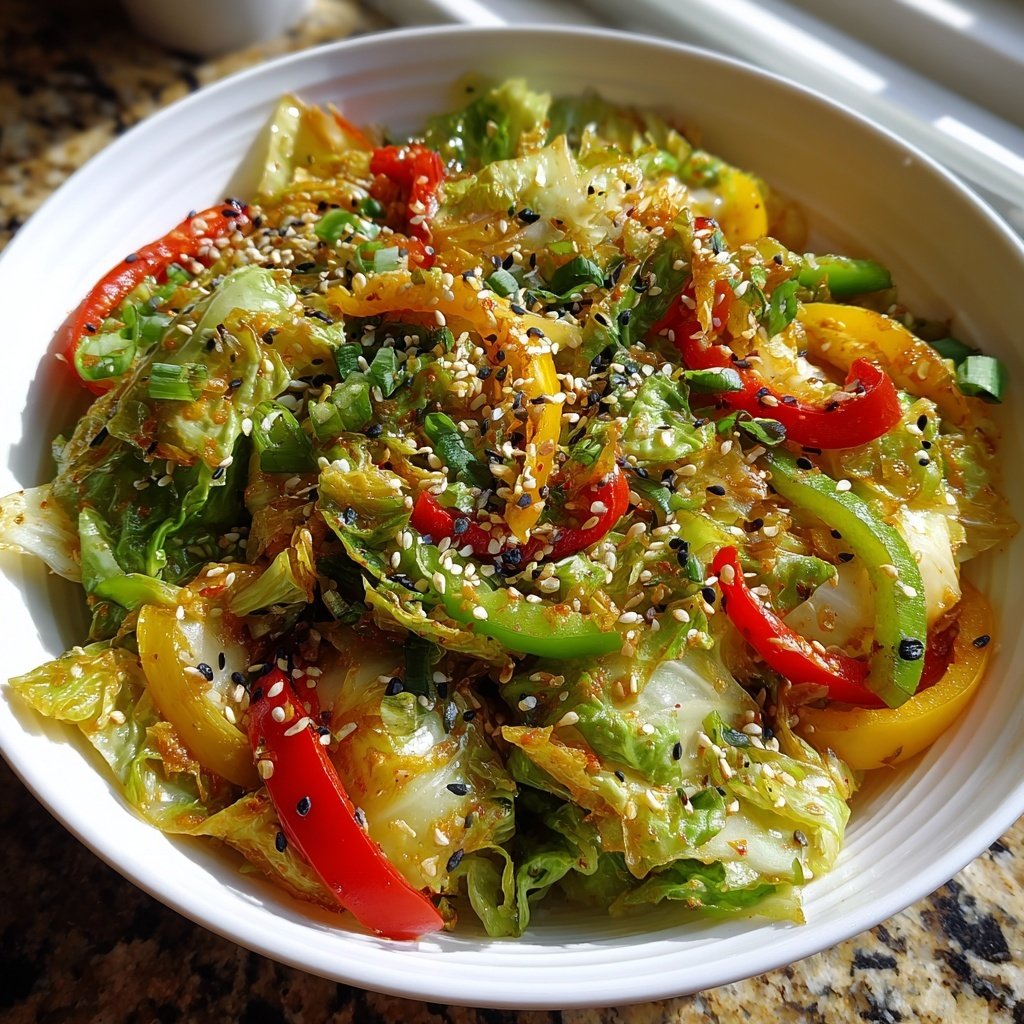 Weißkohl aus dem Wok, asiatisch, vegan