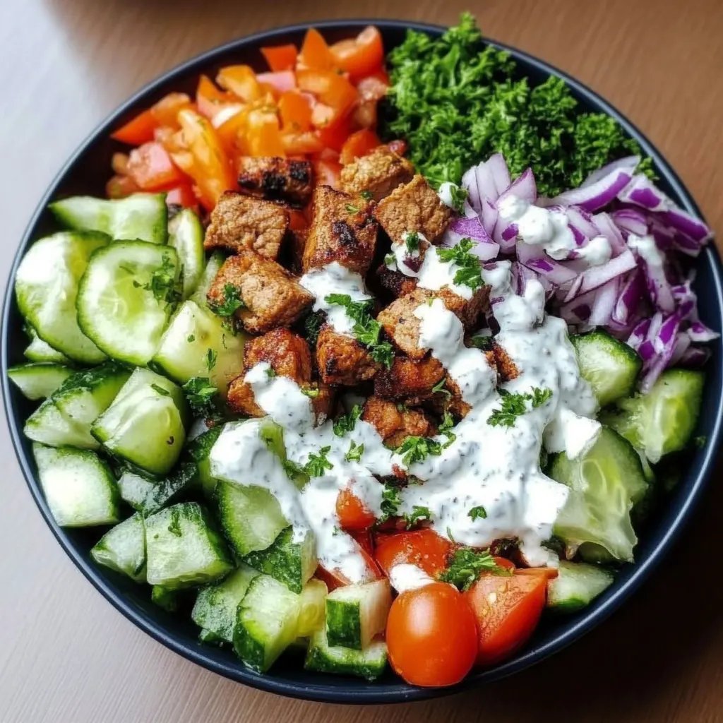 Kebab-Bowl mit hohem Eiweißgehalt