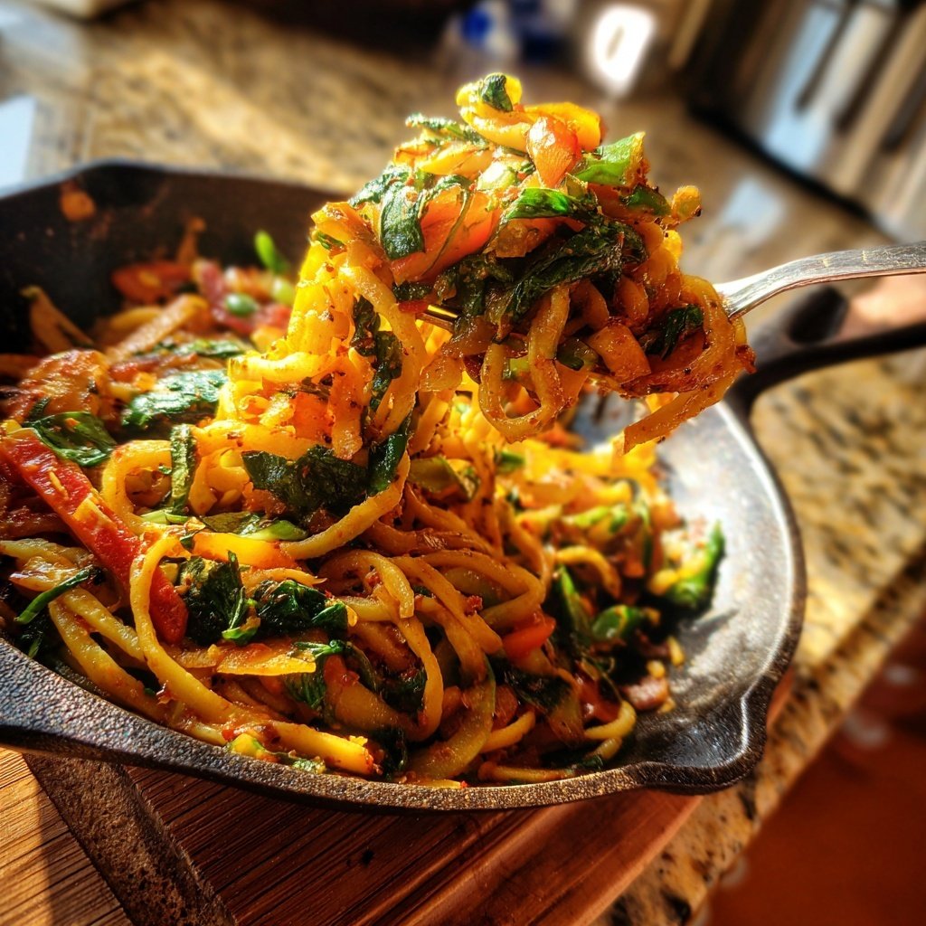 Kalorienarme Nudelpfanne