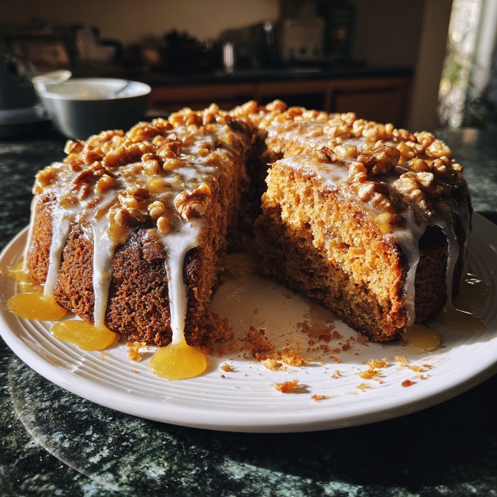 Karottenkuchen Mit Walnüssen Und Honig