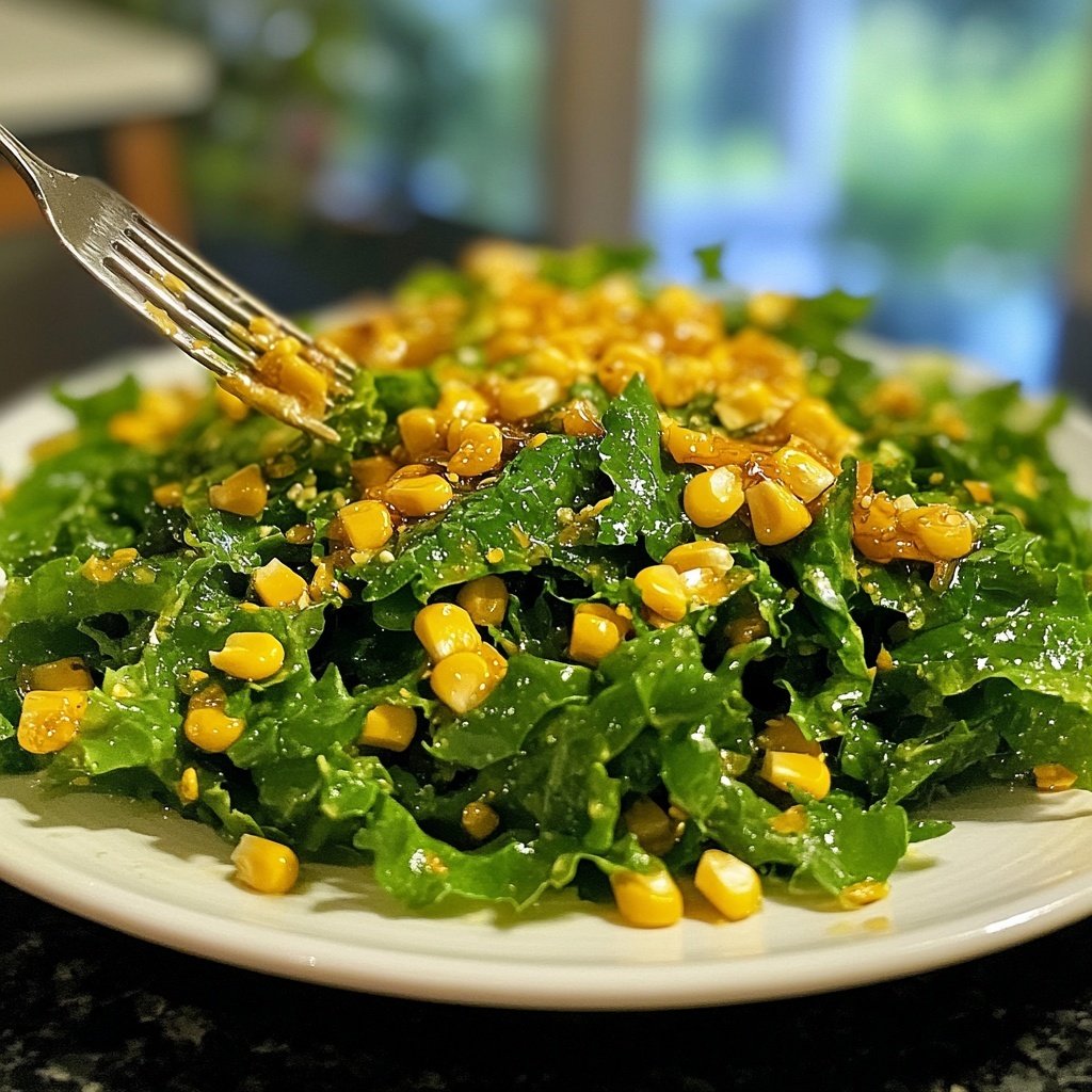 Chinakohl-Salat mit Mais und Honig-Senf-Dressing