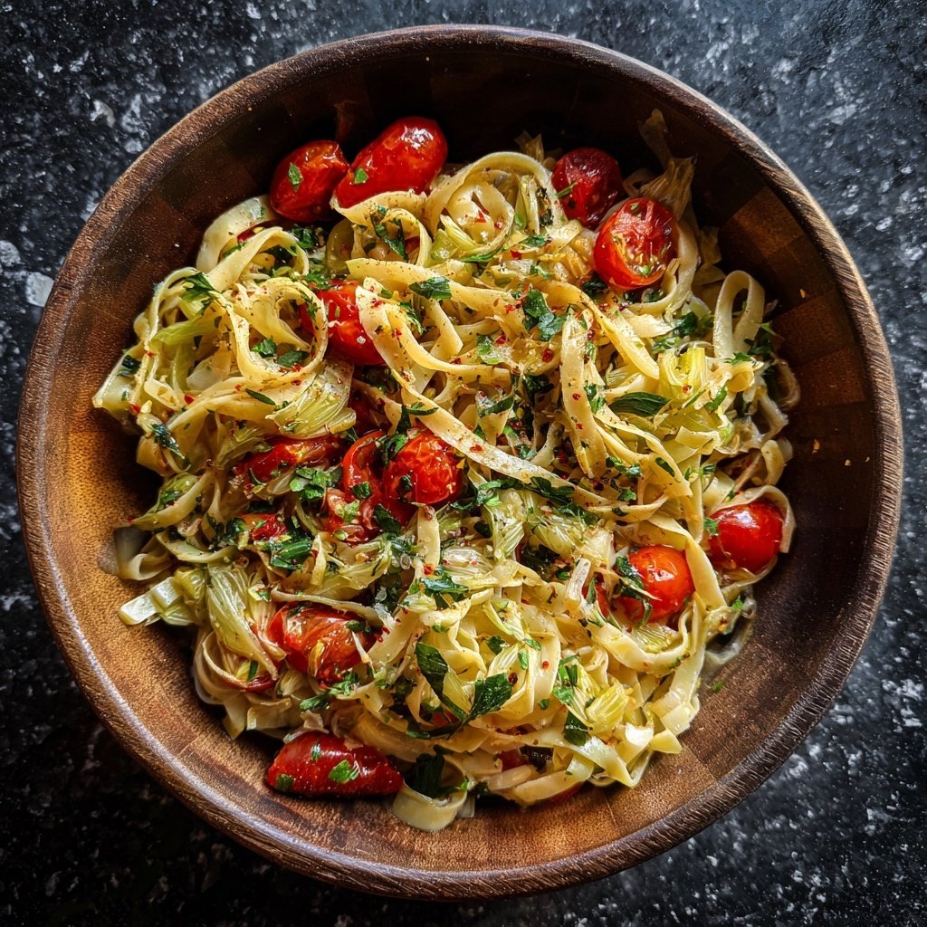 Mediterraner Nudelsalat Mit Fenchel