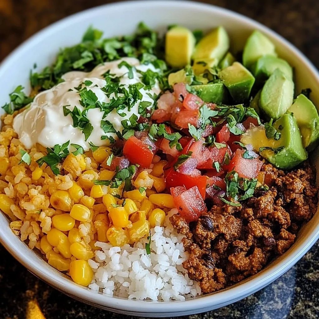 Einfache Taco-Reis-Bowl